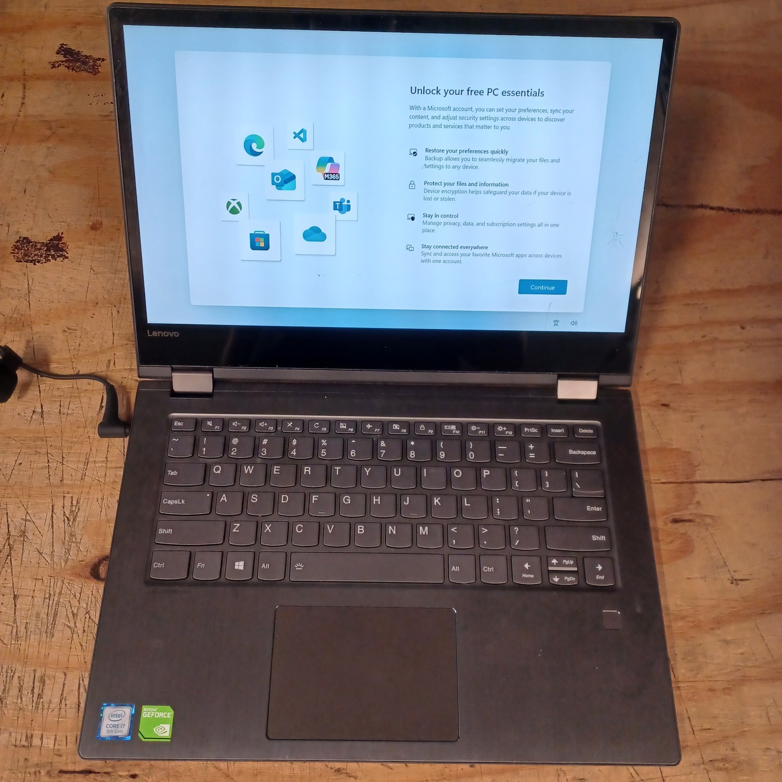 Lenovo Ideapad Flex 6 i7-8550 16GB 200GB SCREEN DMG