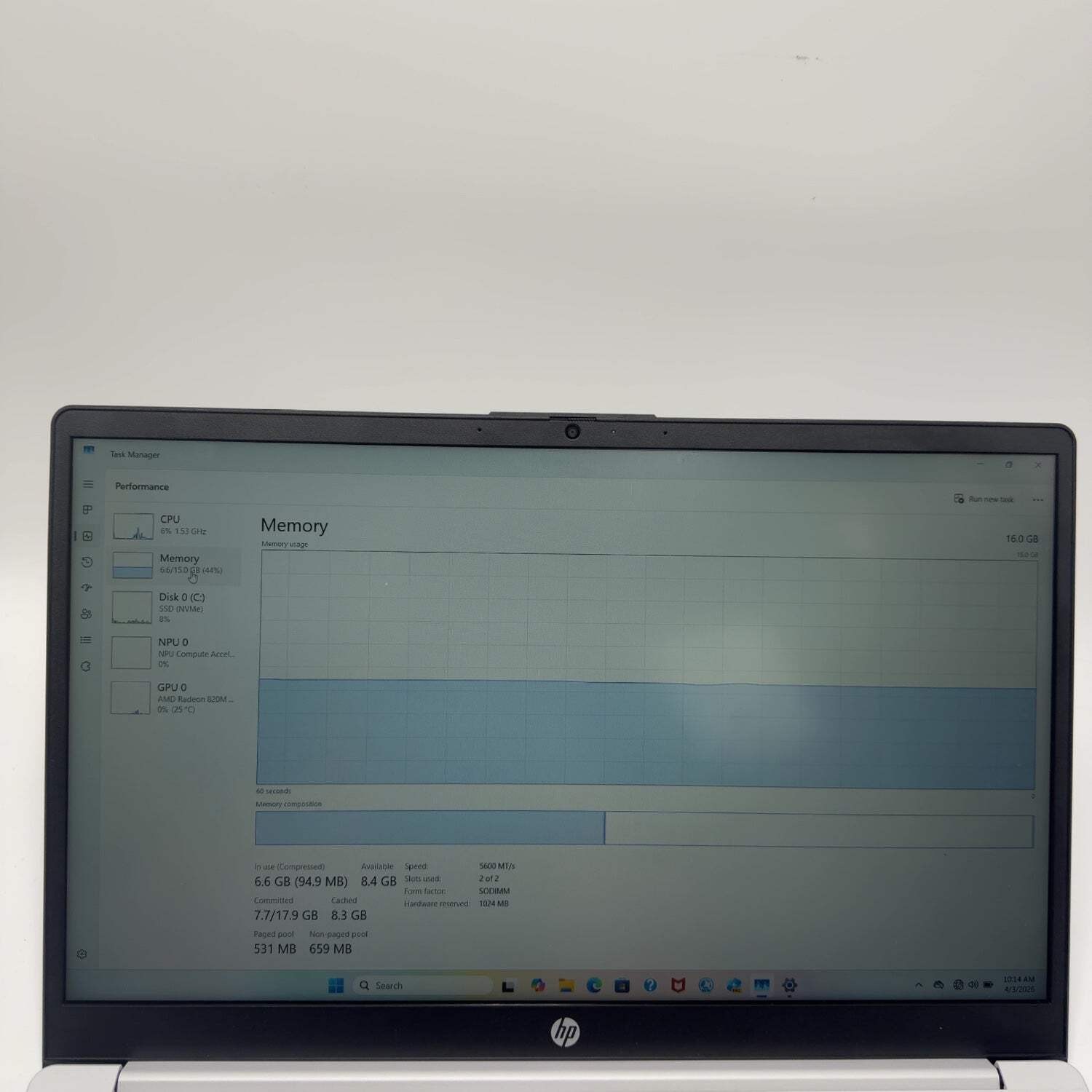 HP OmniBook 3 15-FN0105DX 15.6″ Ryzen AI 5 330 2.0 16GB RAM 512GB SSD