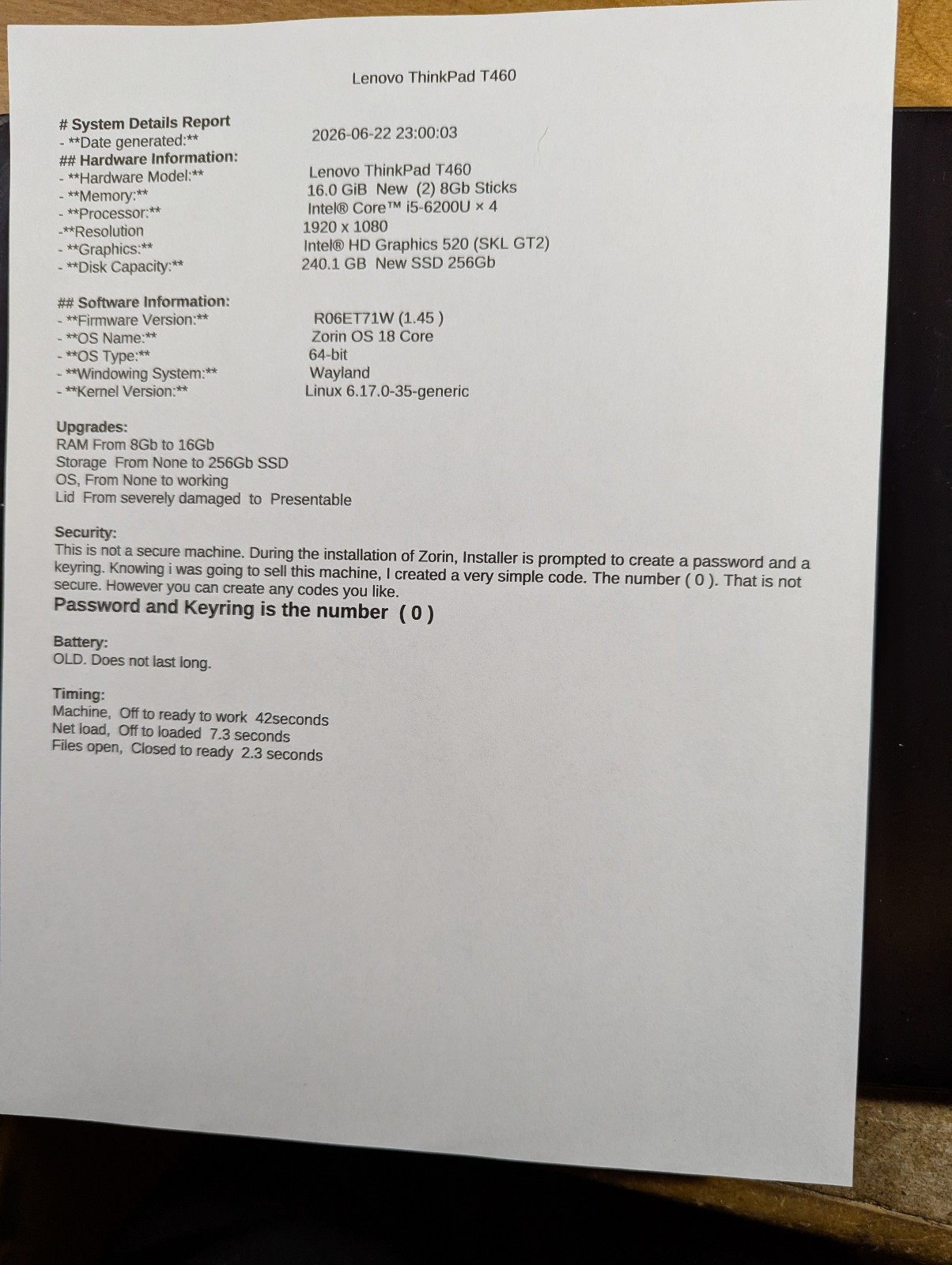 Lenovo ThinkPad T460 Free Case and Mouse 16GB RAM 256GB SSD