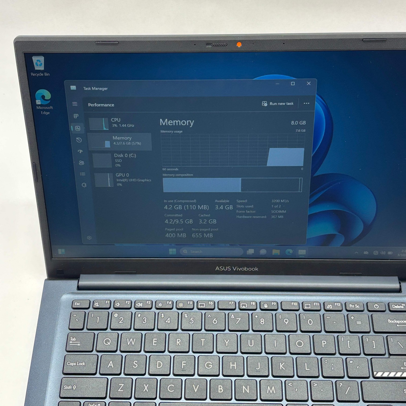 Asus Vivobook 14 X1404V 14″ i3-1315U 1.2GHz 250GB SSD
