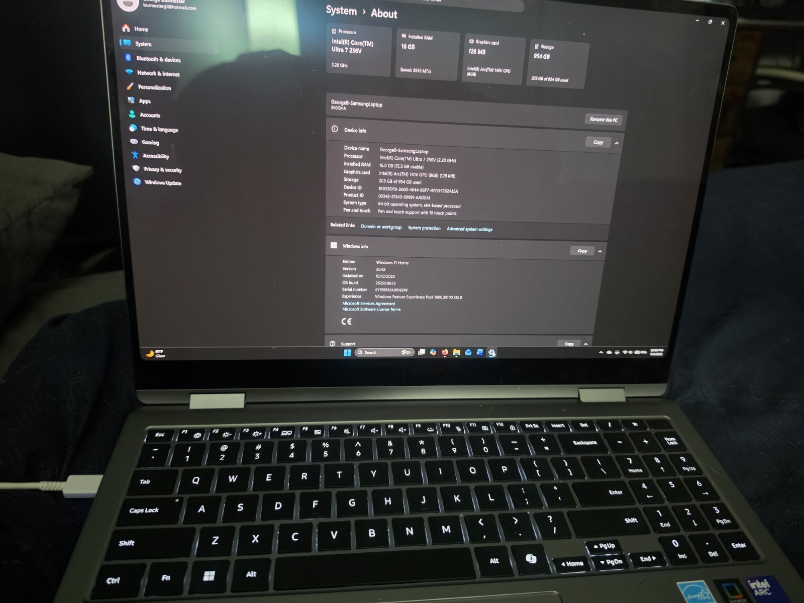SAMSUNG GALAXY BOOK5 PRO 360 16″ 3K TOUCH INTEL ULTRA 7 256V 16GB ITB SSD WIN11H