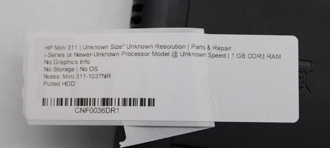 HP Mini 311 11.6″ i-Series 1GB RAM NO STORAGE/OS *PARTS/REPAIR*