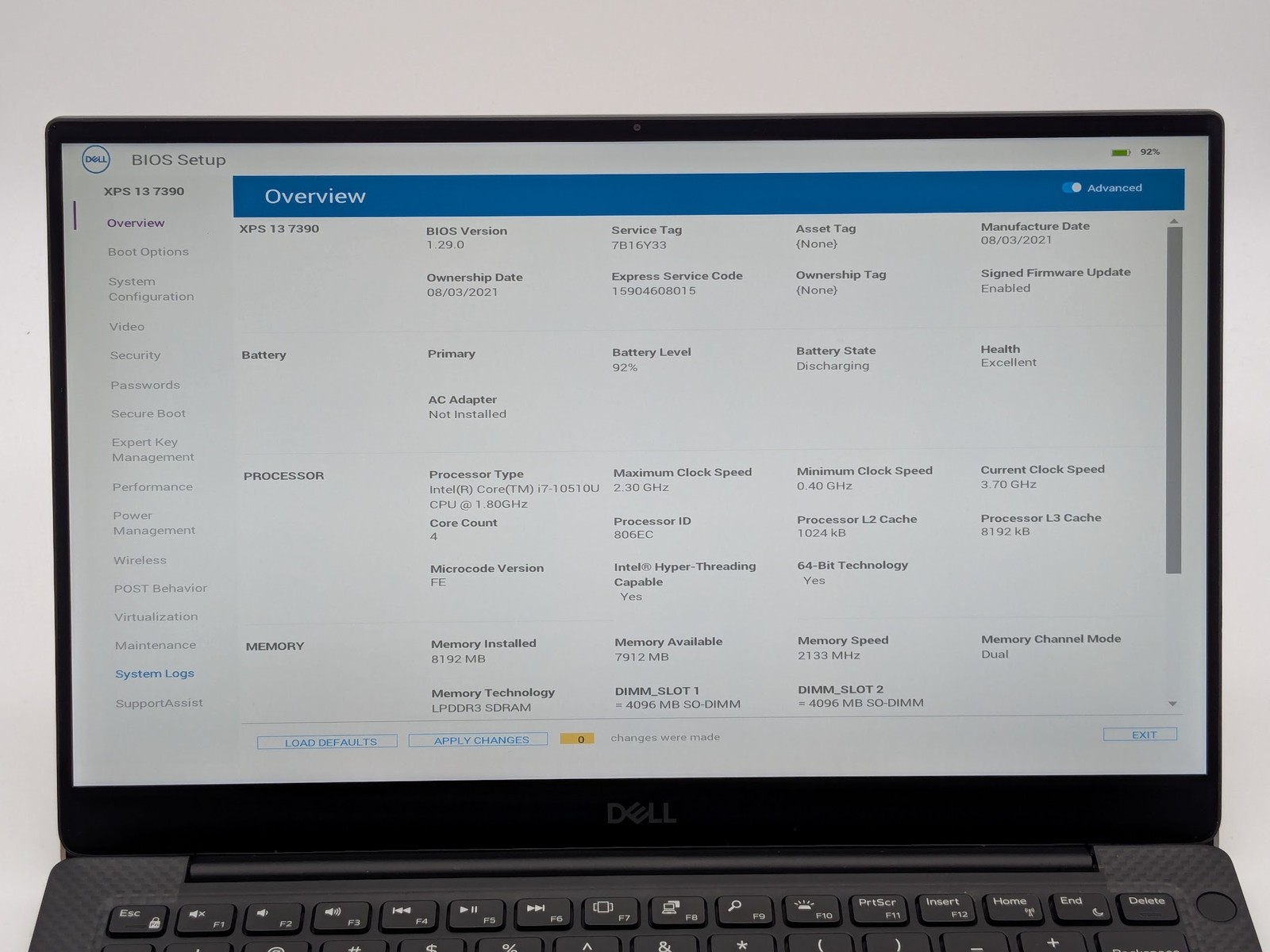 Dell XPS 13 7390 13″ UHD 4K Touch I7-10510U 512GB SSD 8GB W11P Webcam *READ*