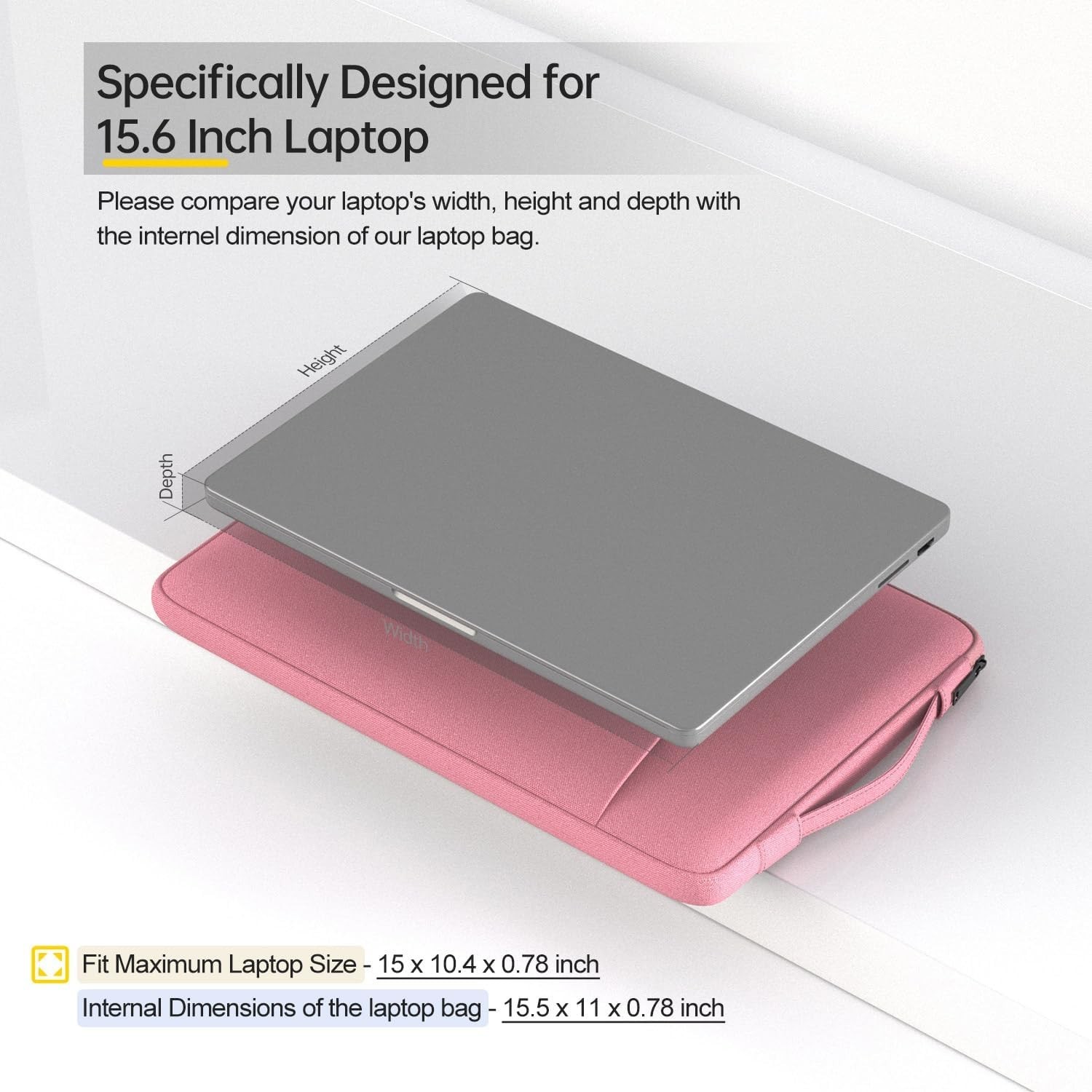 15.6-16 Inch Laptop Sleeve Case for Dell 16 Plus/HP Omnibook 16/Pavilion Envy