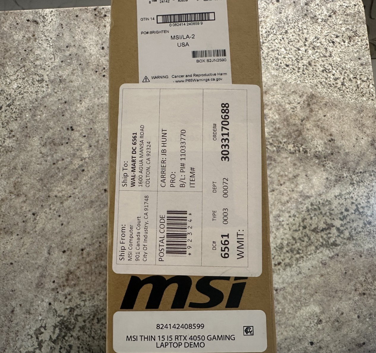 MSI Thin 15 Gaming Laptop 15.6″ FHD Intel i5-13420H 16GB RAM 512GB SSD RTX 4050