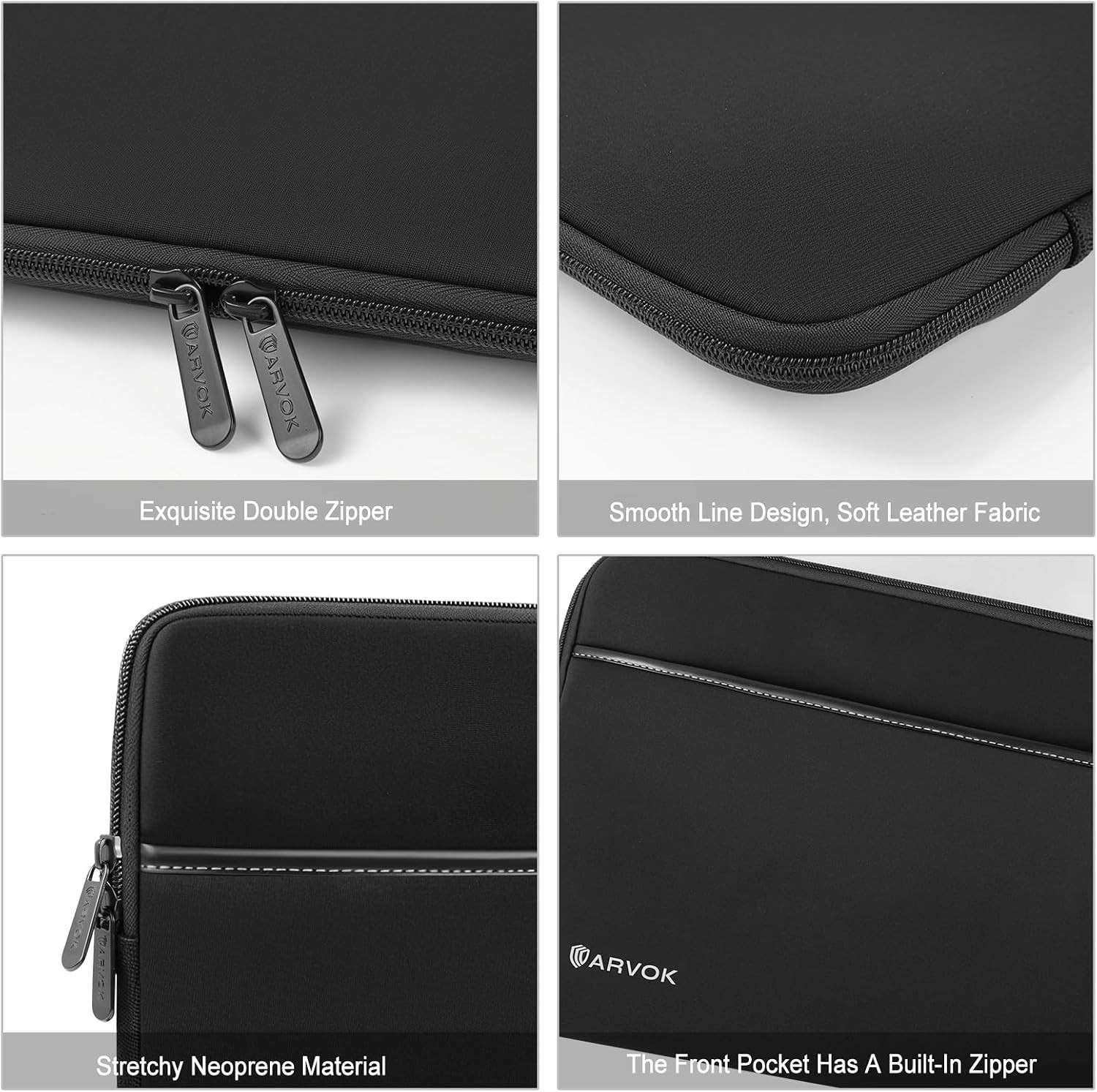 Neoprene Laptop Sleeve for 15-16″ MacBook Air/Pro, Black Case 15.6
