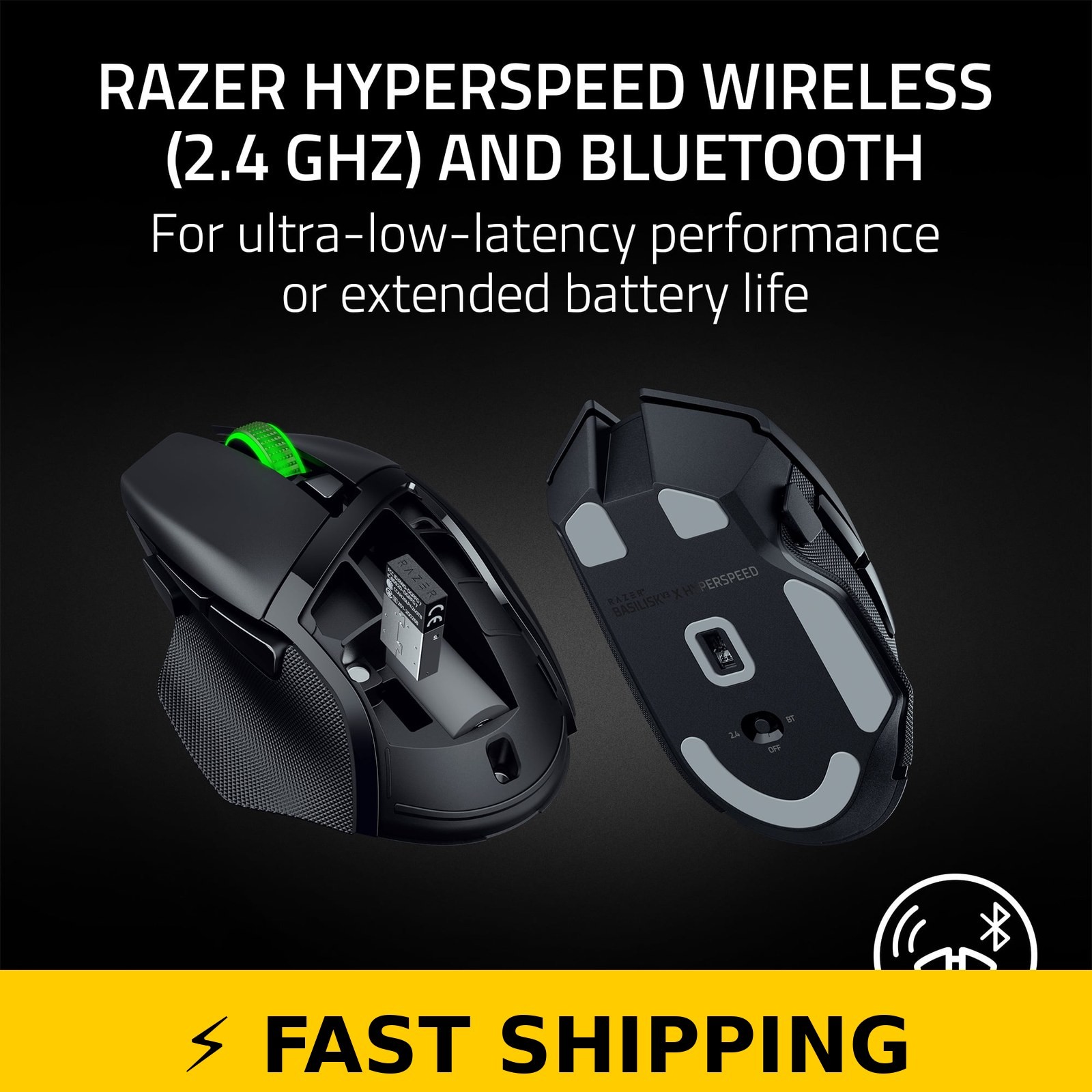 Razer Basilisk V3 X Wireless Gaming Mouse – RGB Chroma, Black