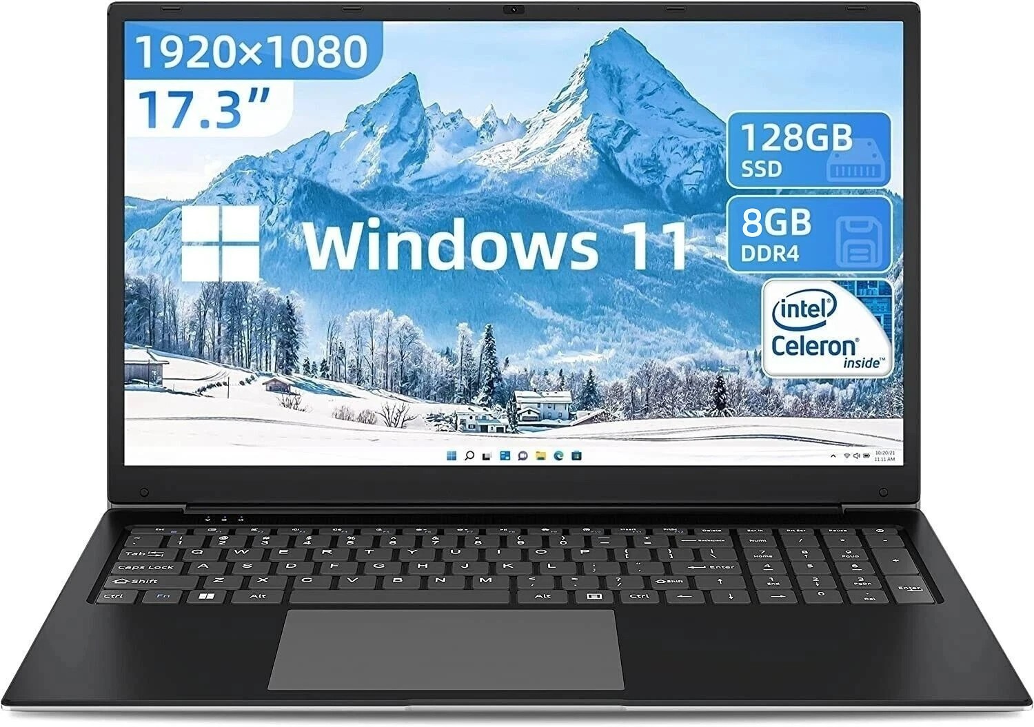 SGIN 17.3″ IPS FHD-Laptop Intel N4020 8GB RAM 128GB 256GB 512GB SSD Up to 2.8GHz