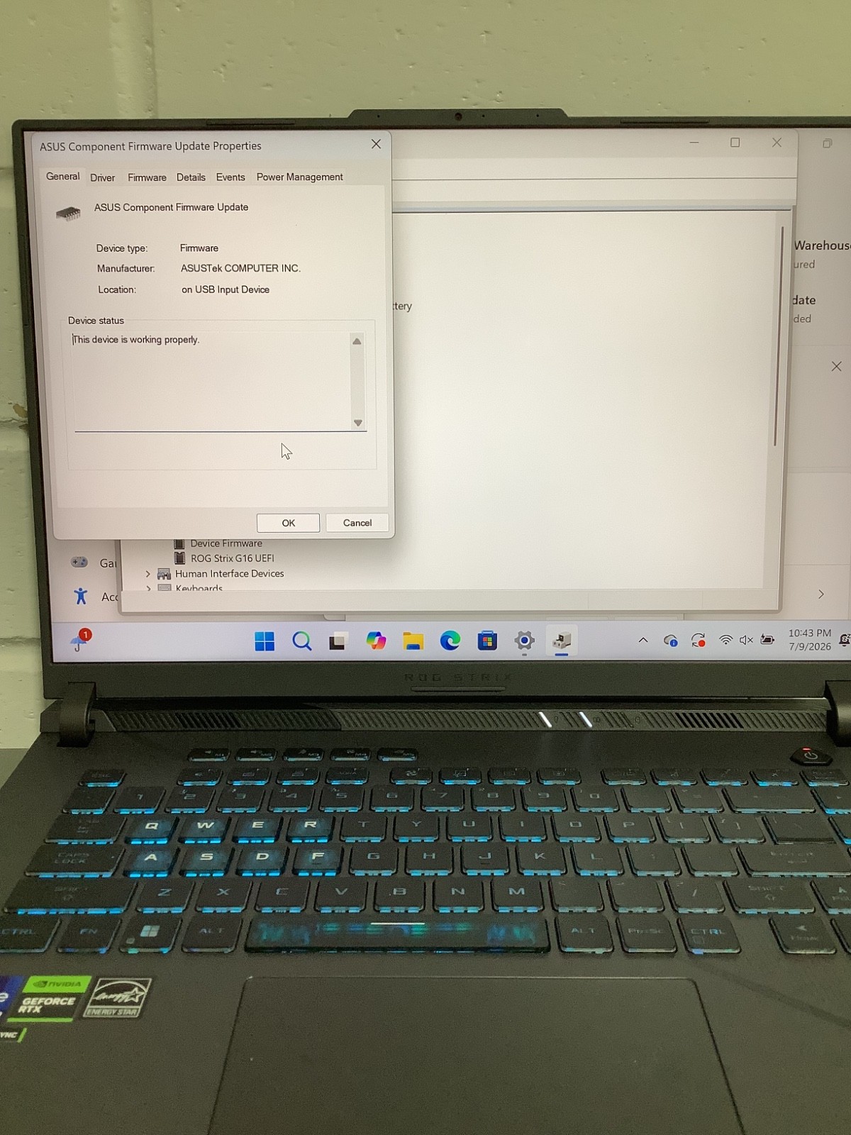Asus ROG Strix G16 Laptop- (G614J) 13th Gen Core i9 32GB RAM 1TB SSD 8GB