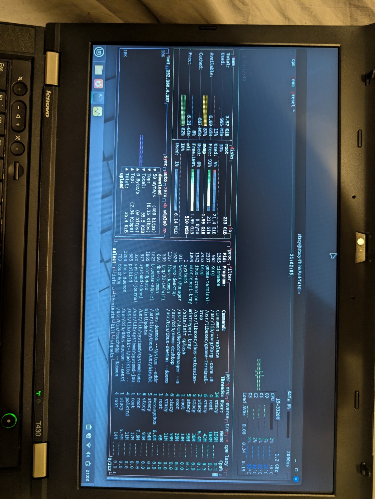 Lenovo ThinkPad T430 14in i5 3rd Gen 2.50GHz 8GB 240GB SSD Linux