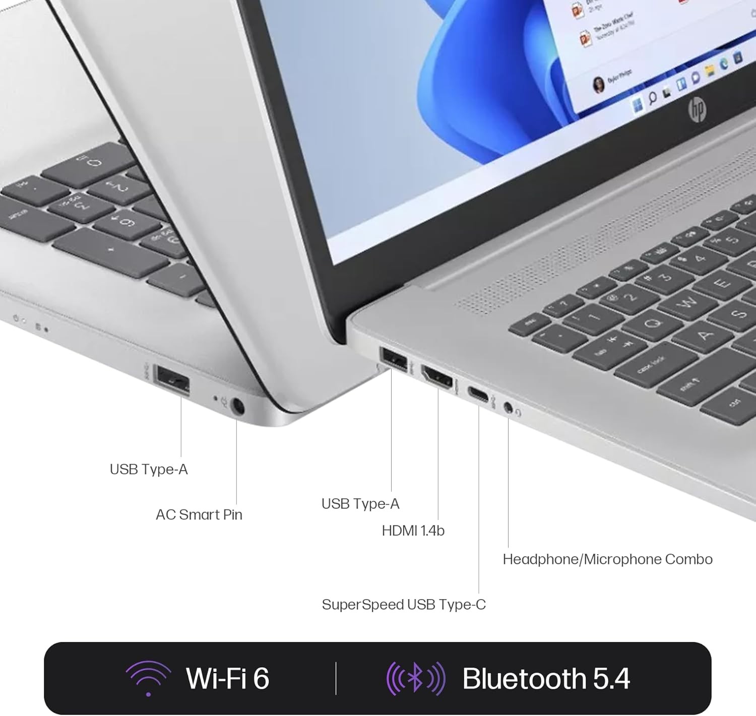 HP 17.3″ Touch Laptop HD AMD Ryzen 5 7430U UP TO 64GB RAM 2TB Windows 11 Pro