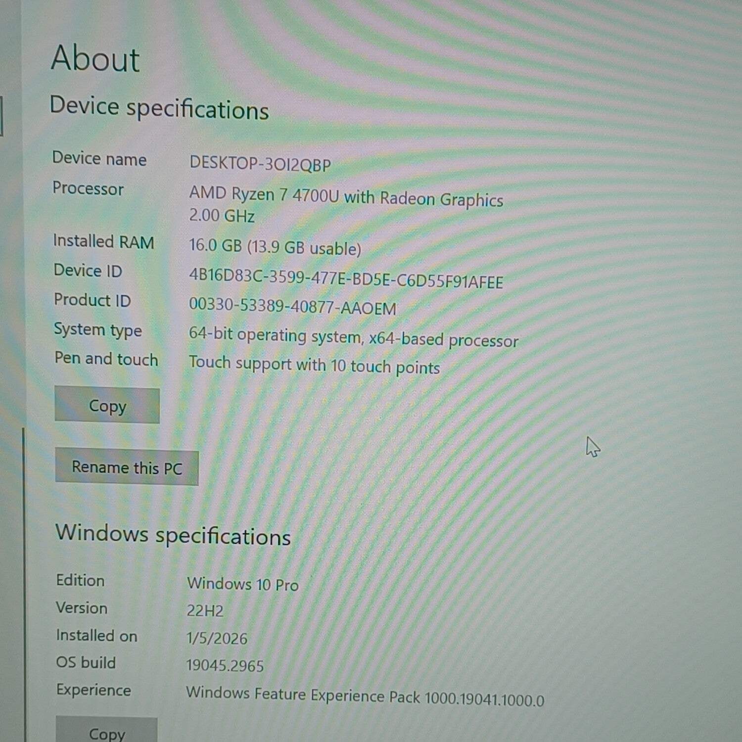 Broken Lenovo 20VF MP1XTDN4 14″ Ryzen 7 4700U 2.0GHz 16GB RAM 256GB SSD Read