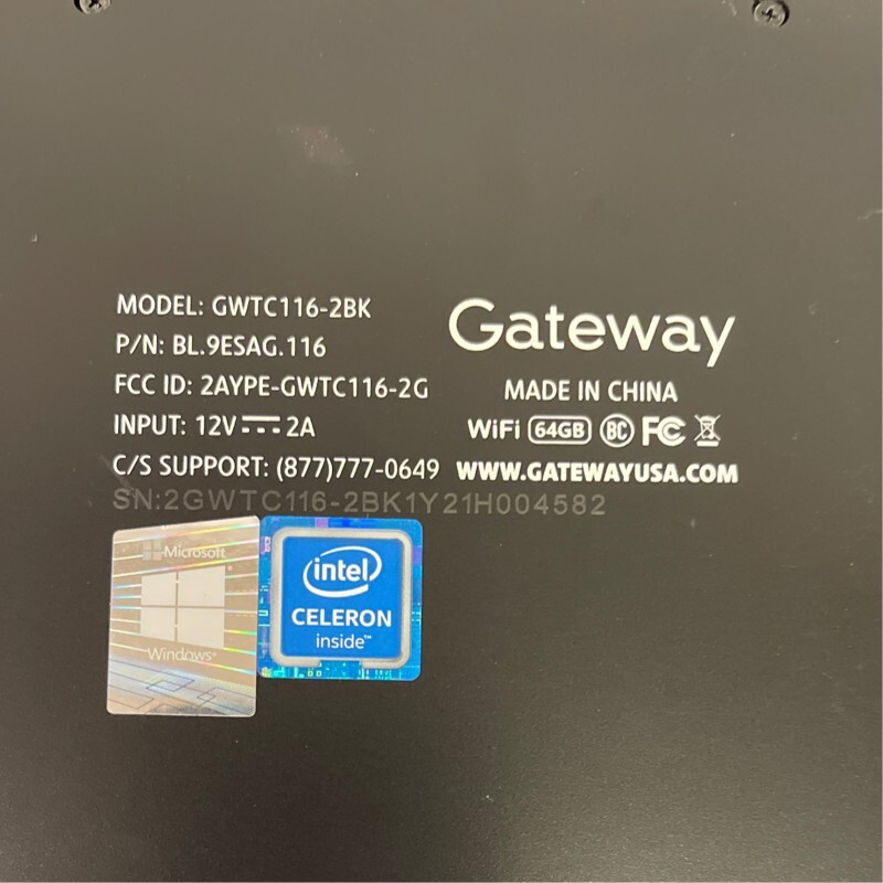 Gateway GWTC116-2BK Black Windows 11 Home S Mode Laptop 4GB+64GB
