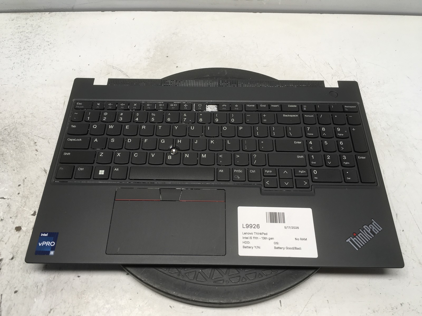 Lenovo ThinkPad Intel i5 12th gen No RAM NO HDD No Batt