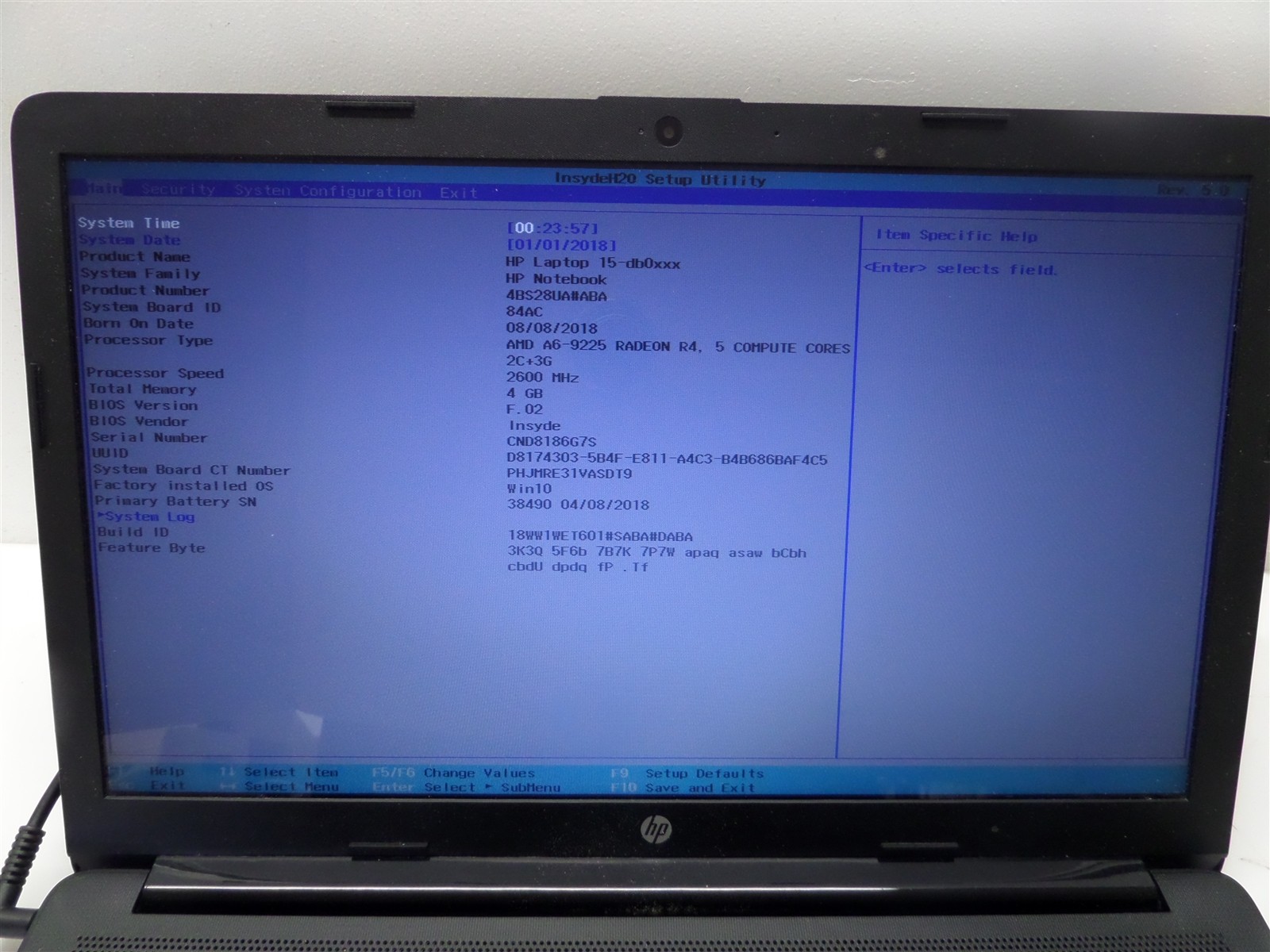 HP 15-db0011dx 15.6″ Laptop w/ AMD A6-9225 2.6GHz CPU 4GB RAM – No HDD/OS