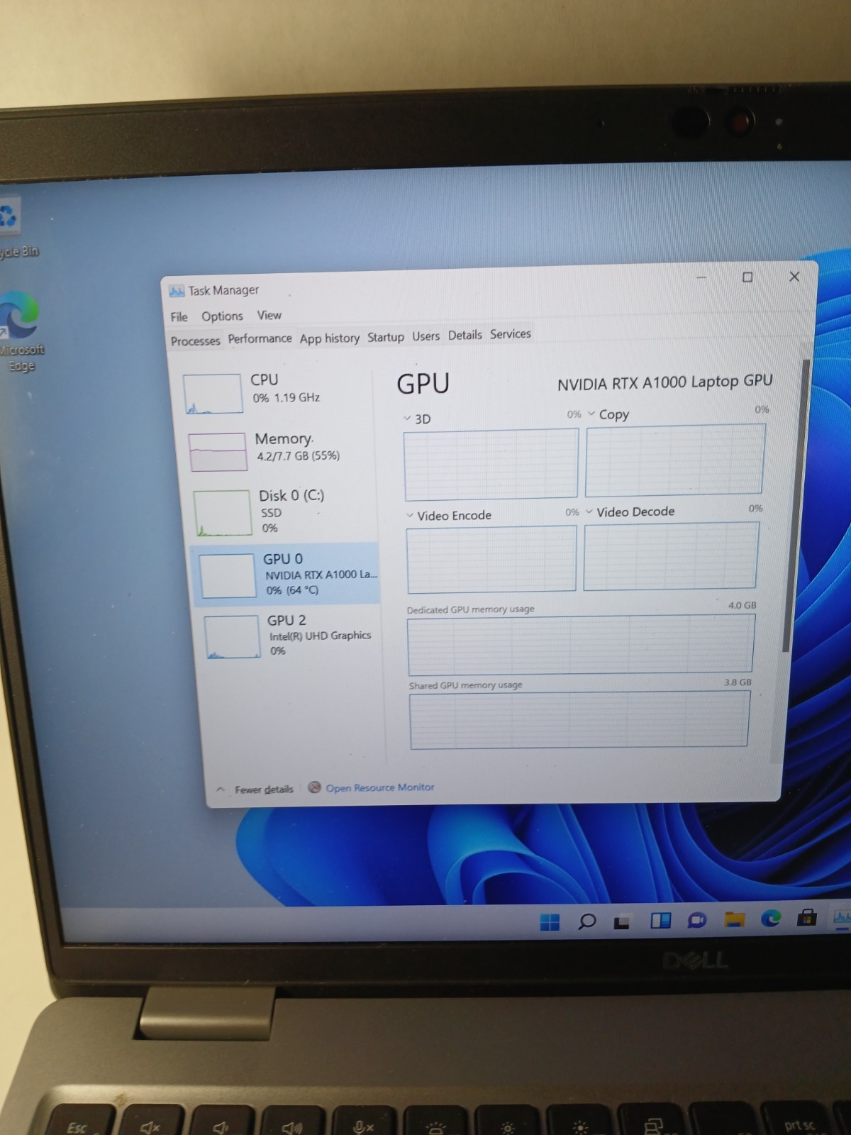 Dell Precision 3571 i9-12900H 4GB RAM 256 SSD RTX A1000 Win11 #97