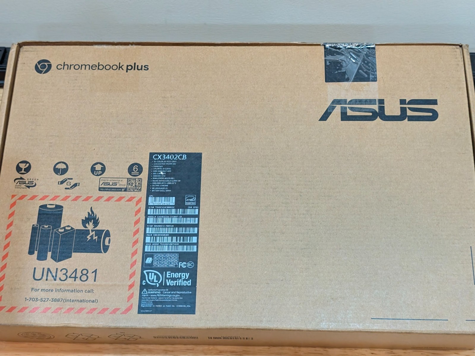 ASUS Chromebook Plus CX34 14 FHD Touch Intel i3-1215U 8GB 128GB UFS Chrome OS