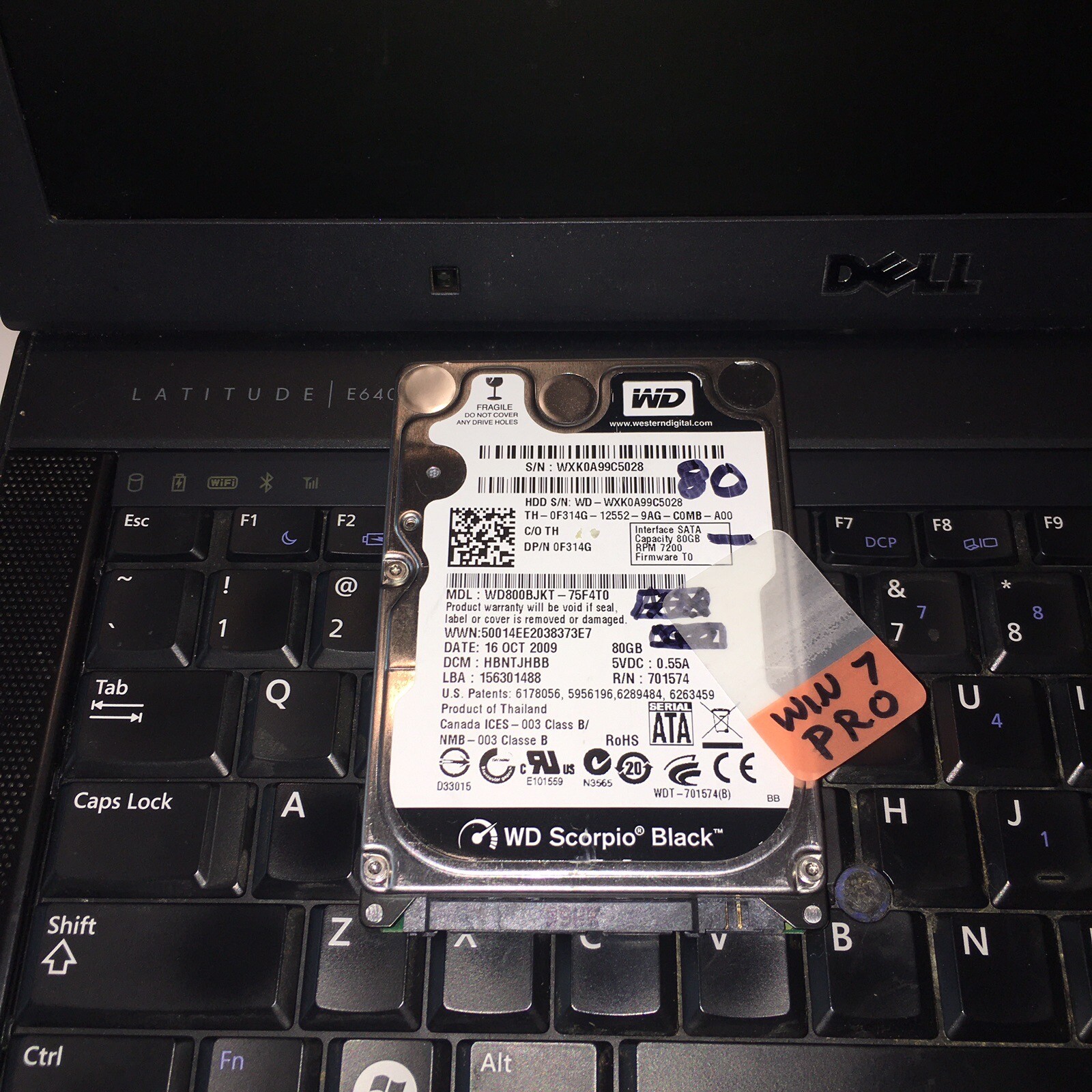 Dell Latitude E6400 PP27L 4GB RAM WD 800BJKT 80GB HDD WIN7 Charger DVD 4 Repair