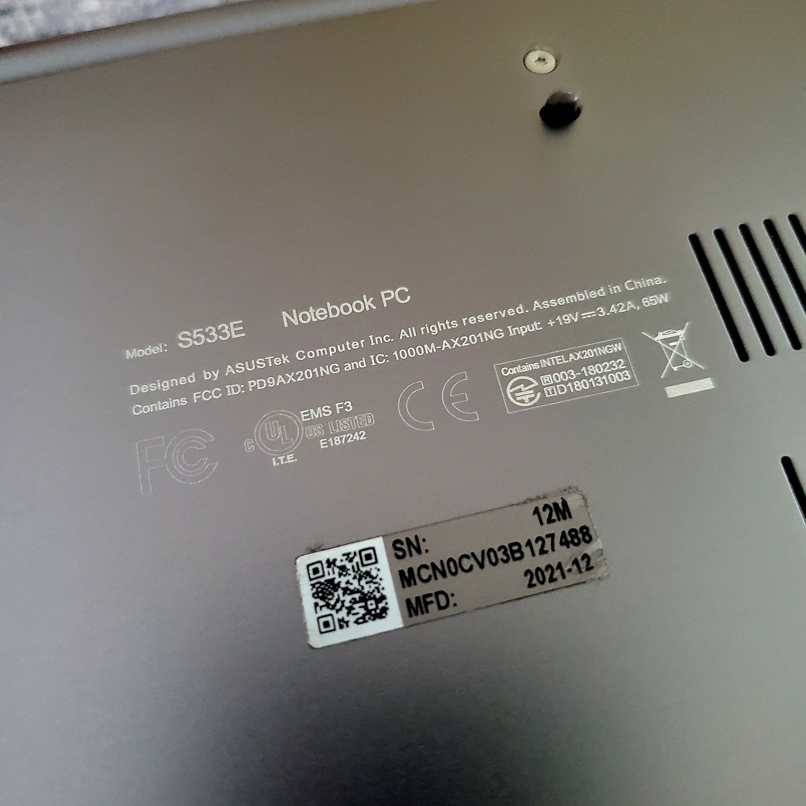 Asus Vivobook S15 S533E 15″ 8GB RAM 512GB SSD Laptop