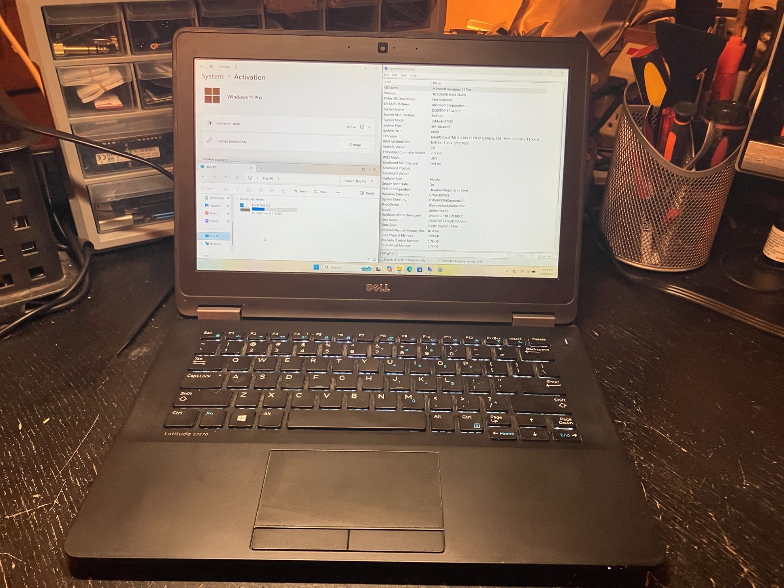 Dell Latitude E7270 12.5″ Laptop i5 2.4GHz 8GB RAM 120GB SSD Win 11 Pro Wifi BT