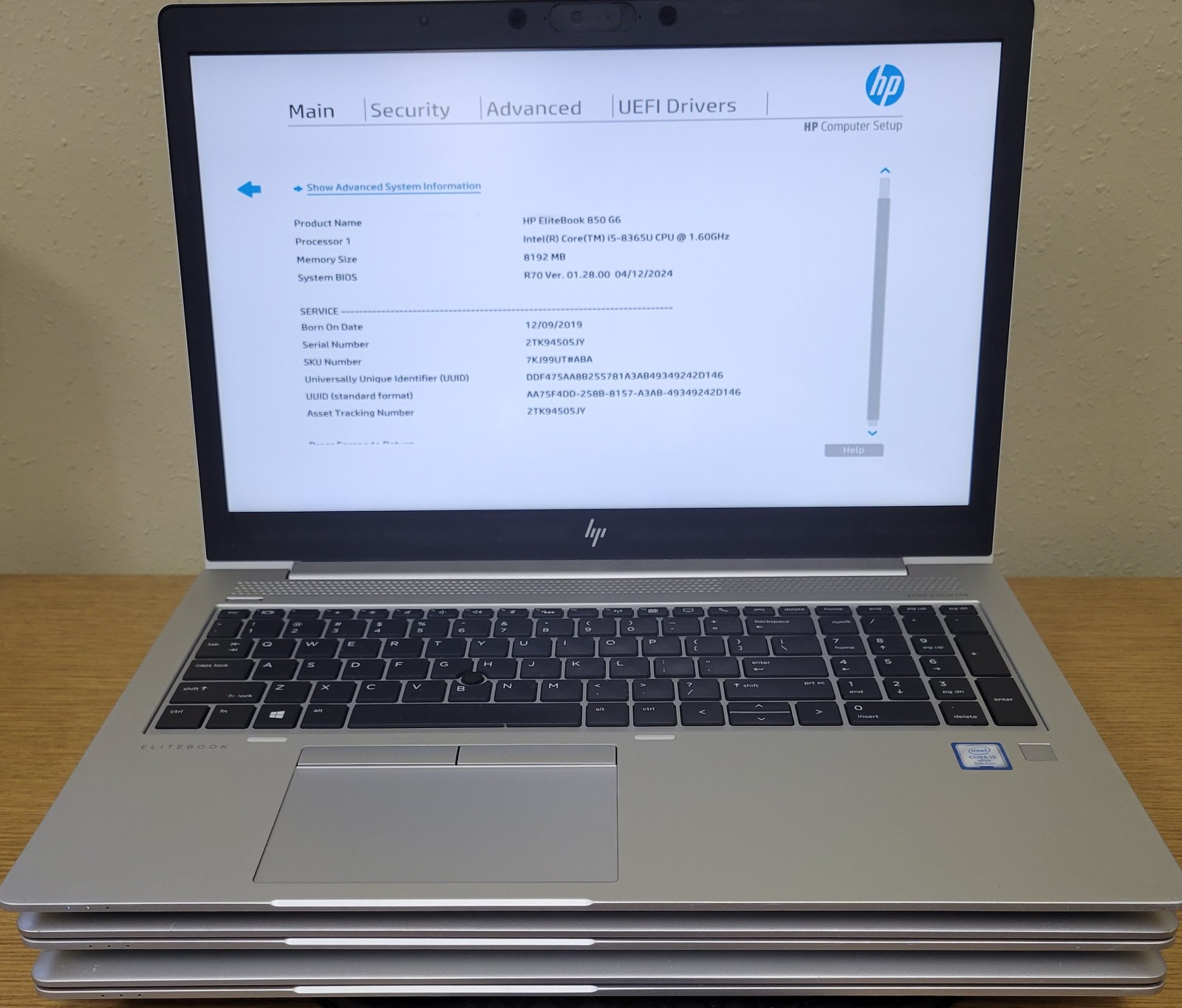 (Lot of 3) HP EliteBook 850 G6 i5-8365U 1.60GHz 8GB No OS/SSD/HDD