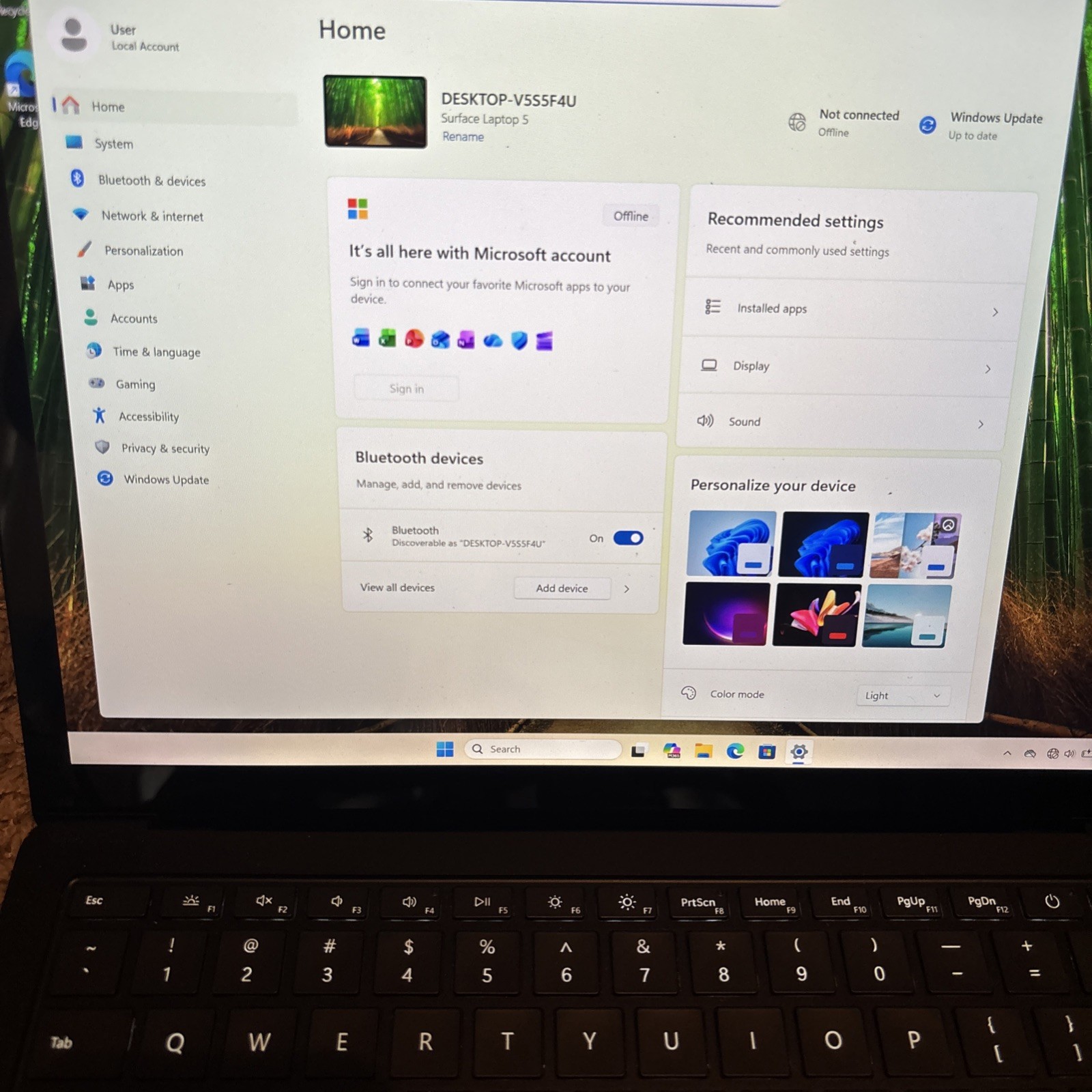 Microsoft Surface 5 16 GB RAM 238 GB Windows 11 Pro Model Number 1951