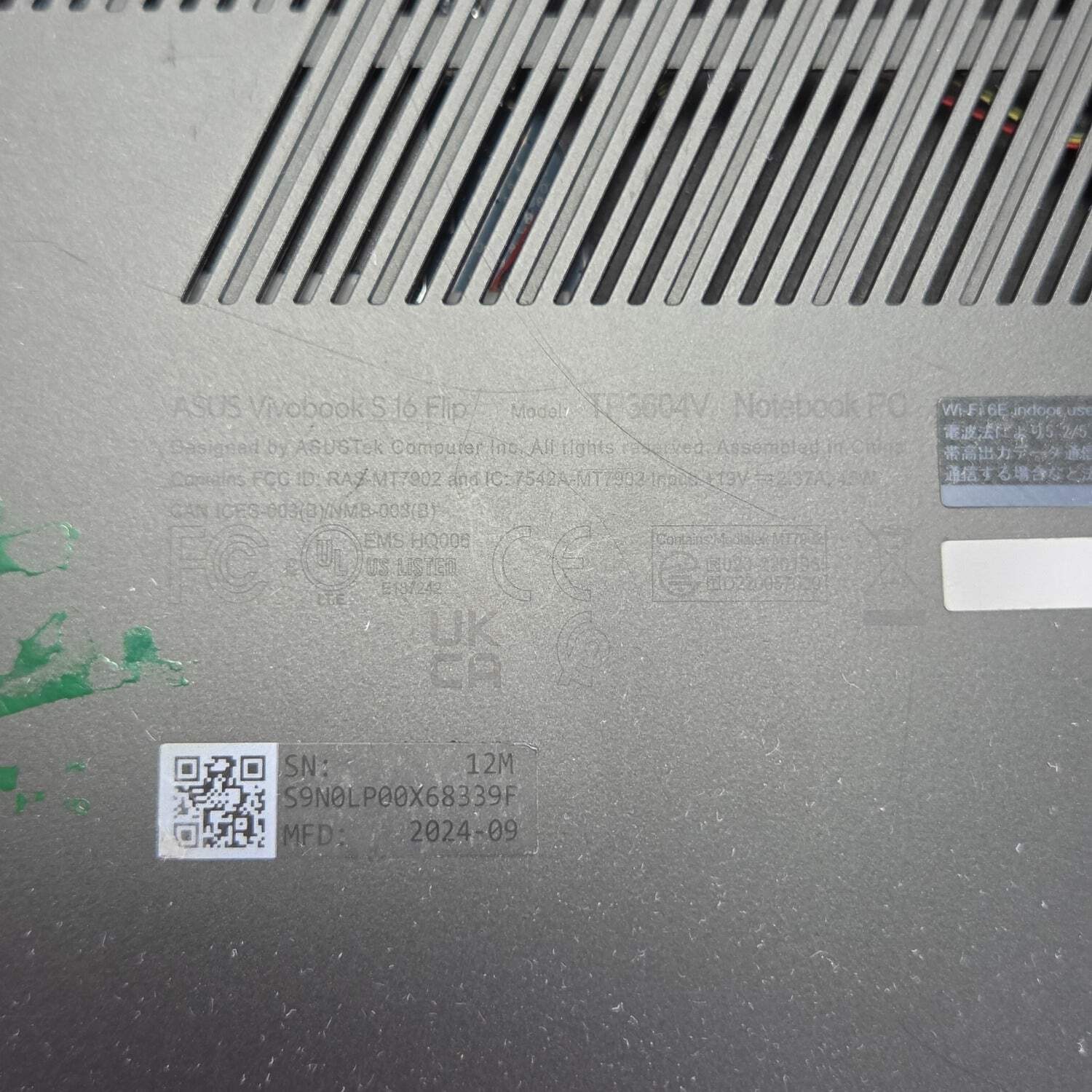 Broken Asus Vivobook S 16 Flip TP3604VA 16″ i5-1335U 1.3GHz 8GB RAM 512GB SSD