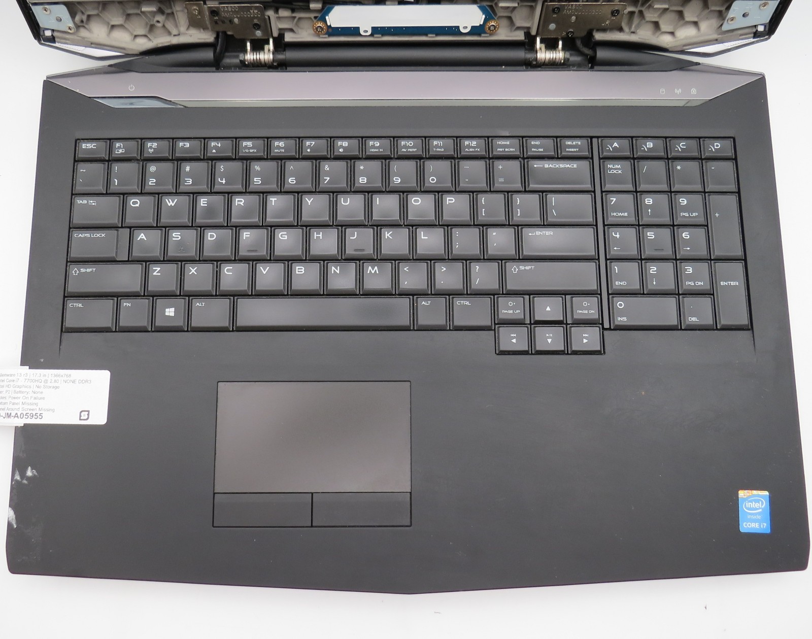 Alienware 13 r3 i7-7700HQ @ 2.8 Intel HD 17.3″ No RAM/HDD/OS/AC *PARTS*