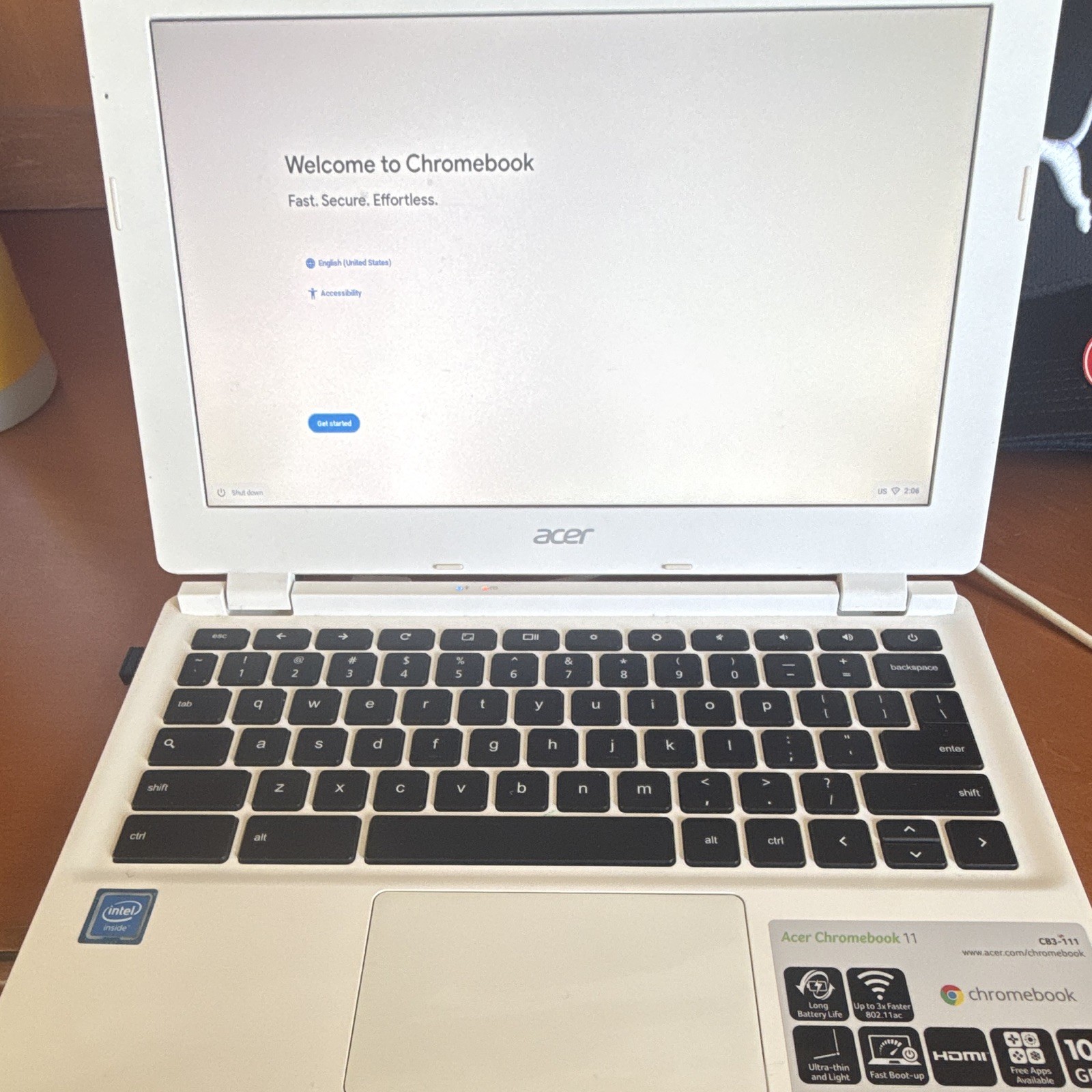 Acer Chromebook 11 CB3-111 11.6″ Chrome OS Intel HDMI Wi-Fi Bluetooth White