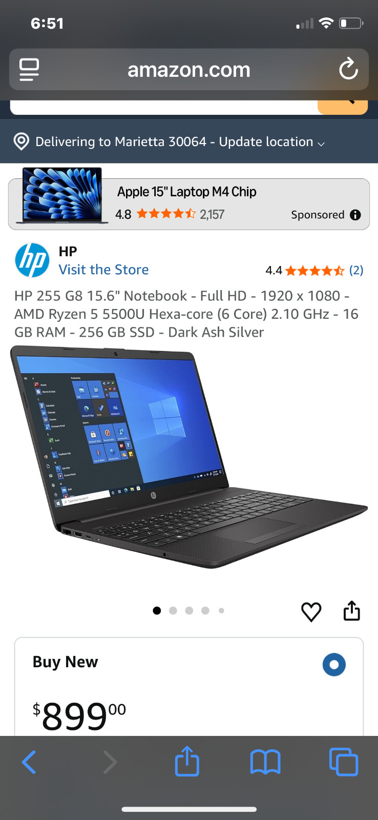 HP 255 G8 NOTEBOOK PC | AMD RYZEN 5 5500U | 512GB | 16GB | NO OS