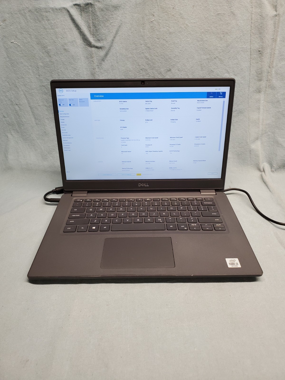 Dell Latitude 3410 i3 10110U 2.10GHz /4GB /NO SSD #2749