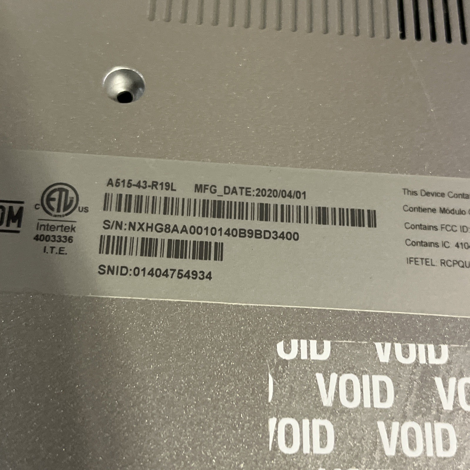 ACER N19C3 A515-43-R19L AMD RYZEN 3 8GB RAM NO HD