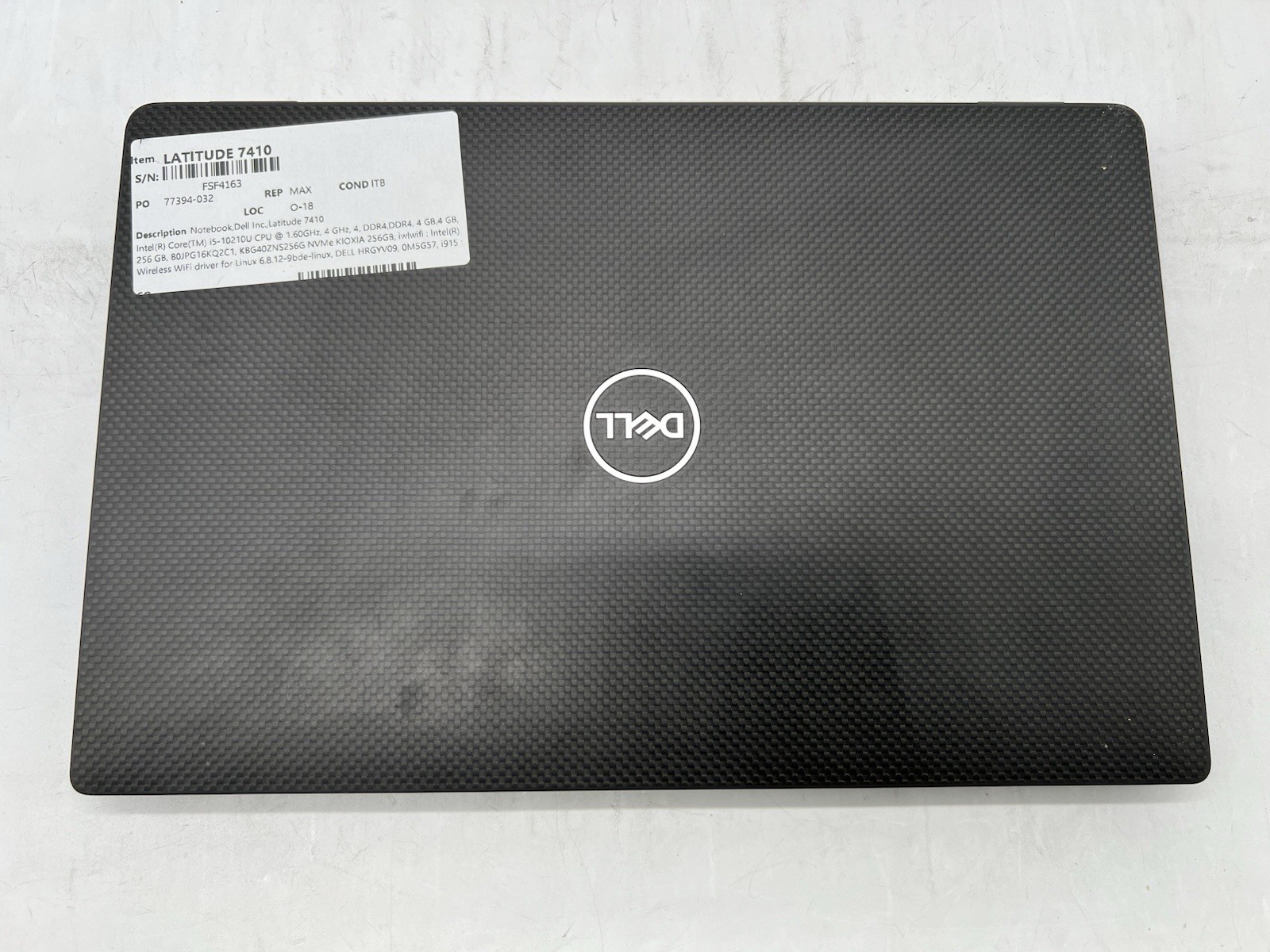Dell Latitude 7410, i5-10210U CPU, @ 1.60GHz, 8GB RAM, 256GB NVMe-No OS/AC
