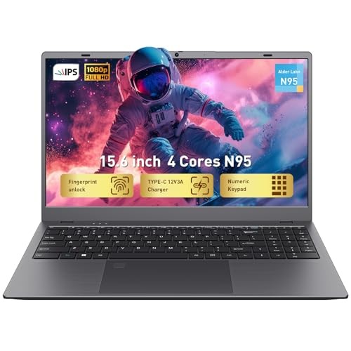 15.6″ FHD IPS Laptop Computer-12GB RAM 256GB SSD 4-Core N95 (Beats