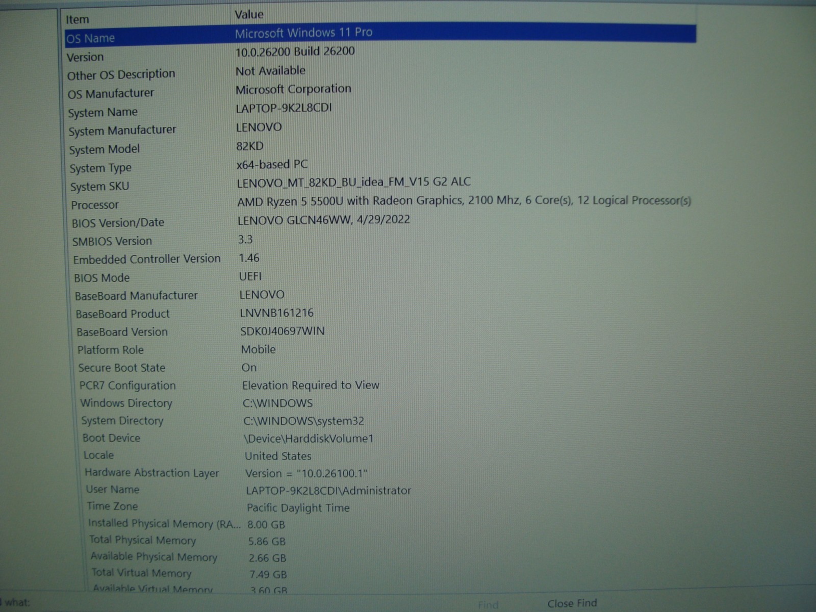 Lenovo V15 G2 ALC 15.6″ FHD AMD Ryzen 5 5500U 2.1GHz 8GB 256GB Win 11Pro +PA