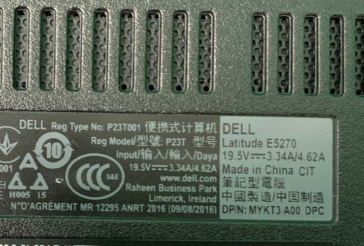 Dell Latitude E5270 Laptop *PLEASE READ / FOR PARTS*