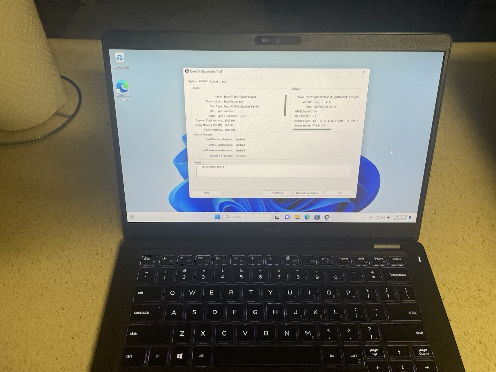 Dell Latitude 5300 Core I5-8365U 1.60 16GB RAM 512GB SSD Intel UHD 620 Graphics