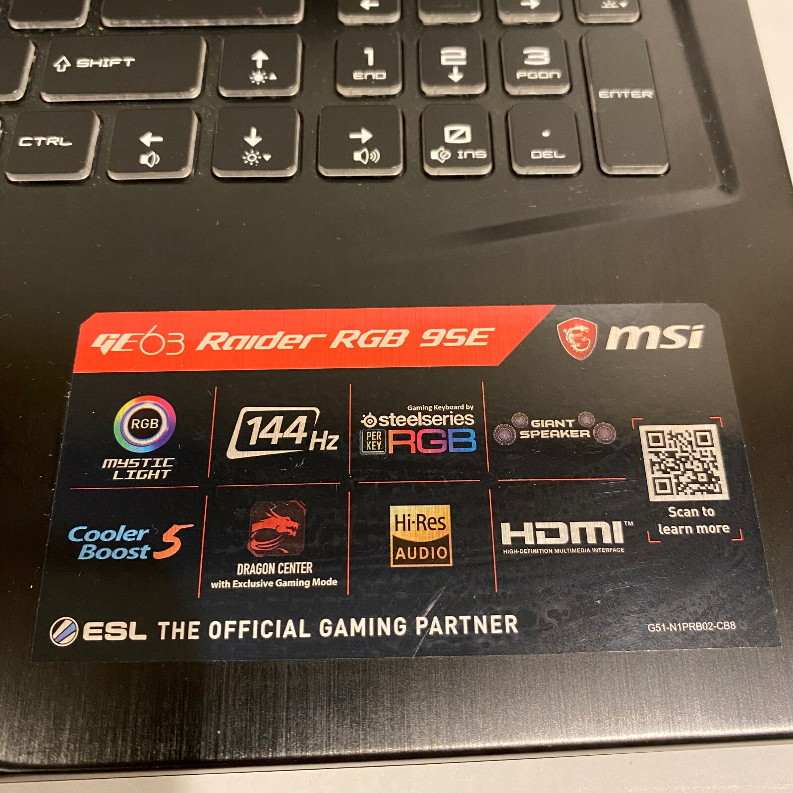 MSI GE63 Raider RGB 9SE Gaming Laptop GeForce RTX 2060, i7-9750H, 32GB RAM, SSD