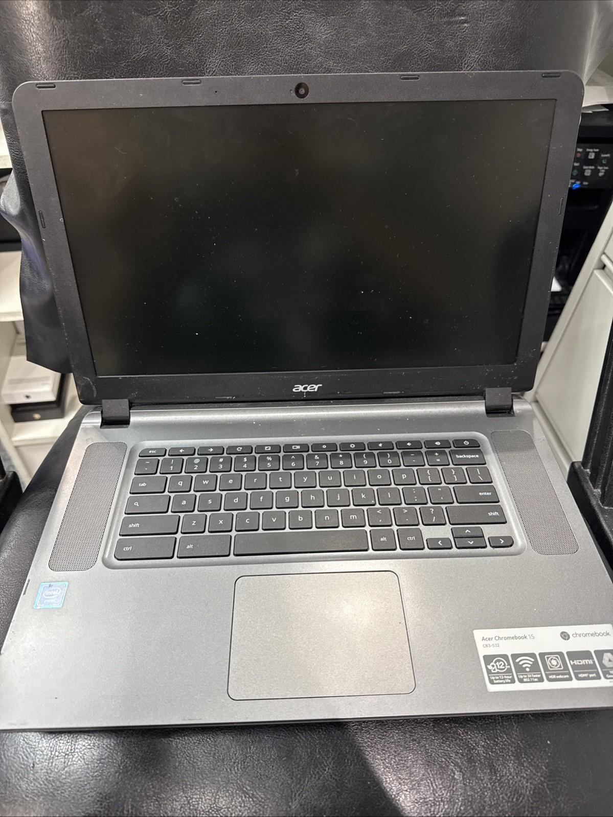 Acer ChromeBook N15Q9 15″ Intel Atom x5-E8000 4GB RAM CB3-532 Untested no charge