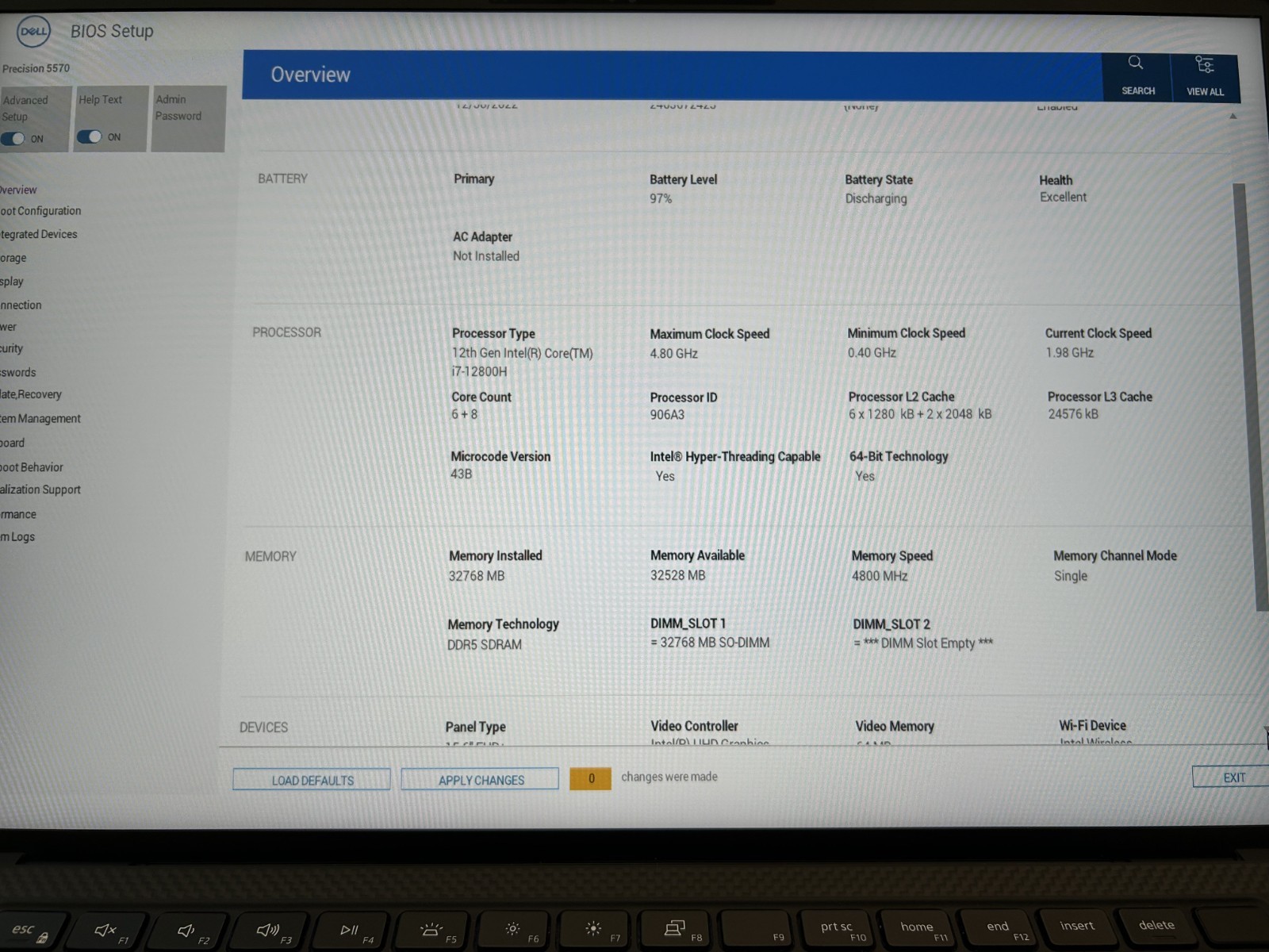 LAPTOP Dell Precision 5570 15.6″ CORE i7-12800H 1 TB NVMe SSD 32GB RAM Win 11
