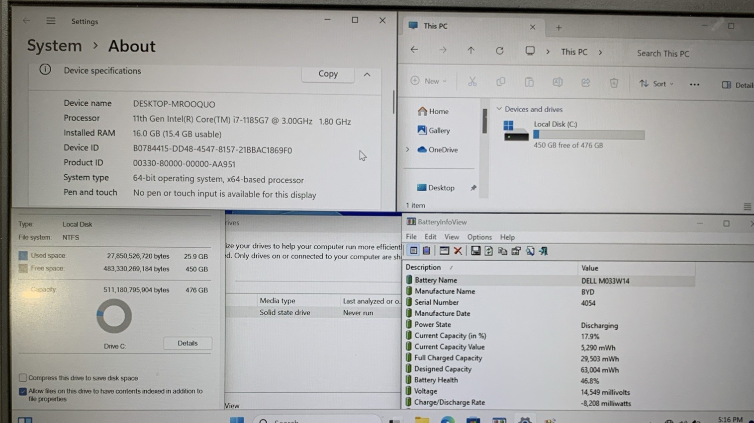 Dell Latitude 5420, Intel Core i7-1185G7 @ 3.00GHz, 16GB RAM, 500GB SSD, W11P