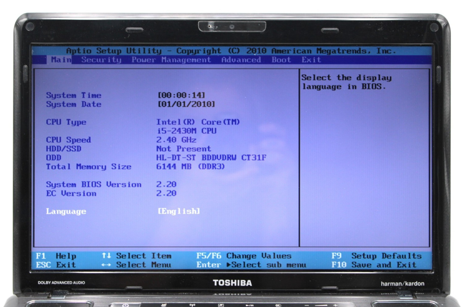 Toshiba Satellite P745 i5-2430M@2.4GHz 6GB DDR3 NO STORAGE OR OS*USED/TESTED*