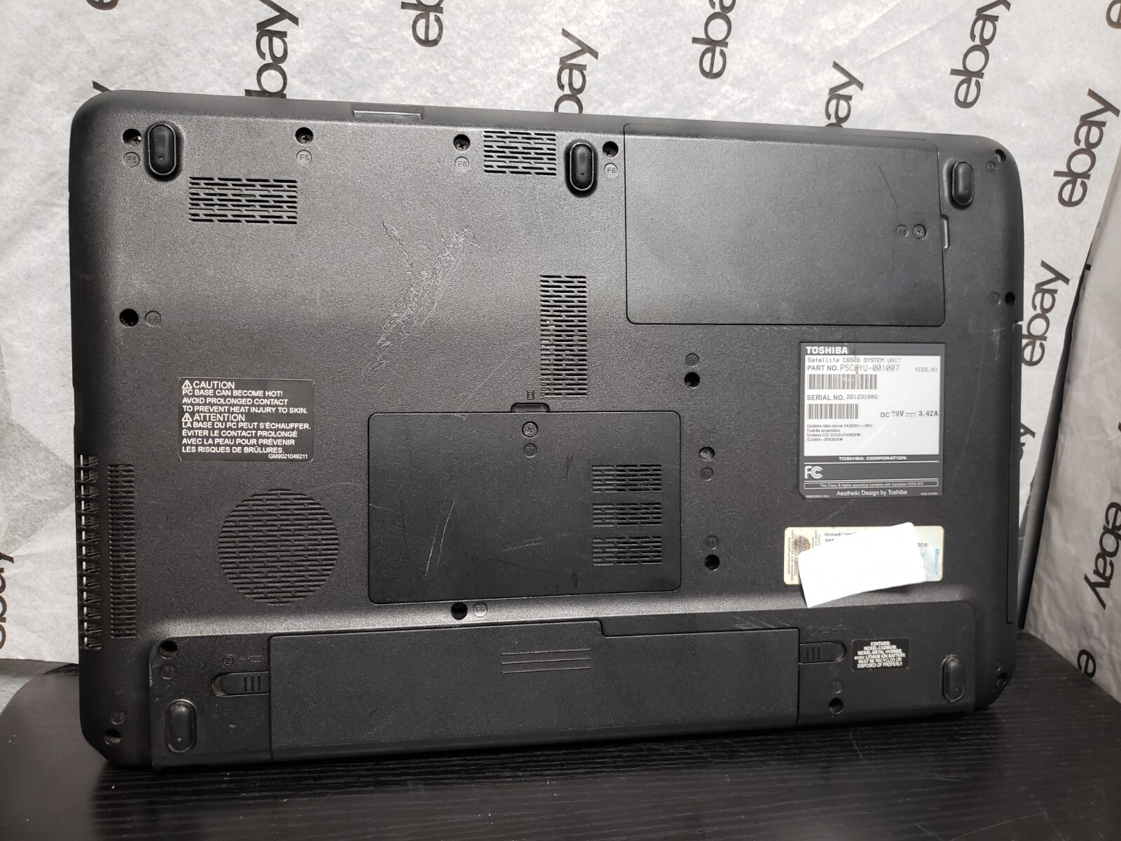 Toshiba Satellite C650D 15.6″ | AMD E-240@1.5GHz | 3GB RAM | 256GB SSD*NO OS/BAT