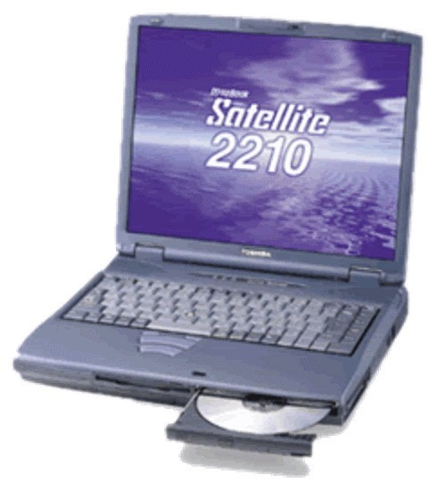 Vintage Toshiba Satellite 2210CDT 500MHz 10GB Color Notebook Computer Windows 98