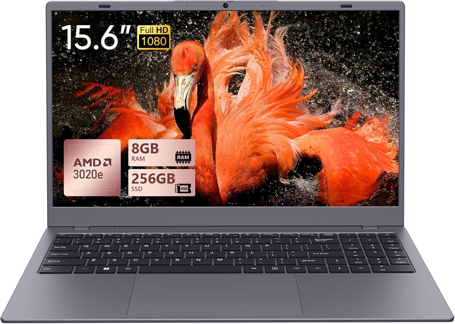 15.6 Ips-Fhd-Laptop, 8GB RAM 256GB SSD AMD 3020E (Up to 2.6Ghz), Full Function T