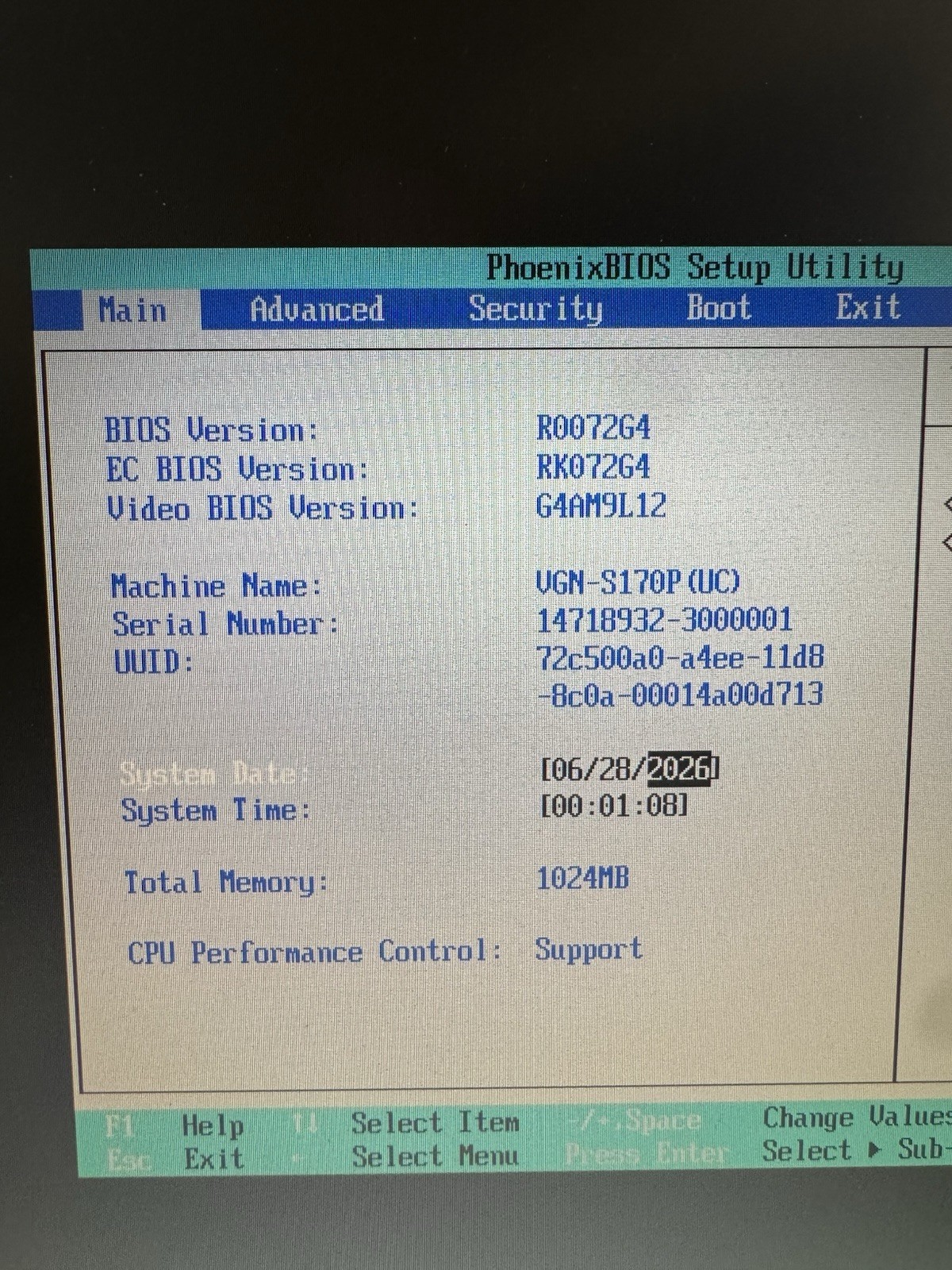 Sony VGN-S170P PCG-6C3L Pentium M 1.5GHz 1GB 128GB Disc Win XP Laptop