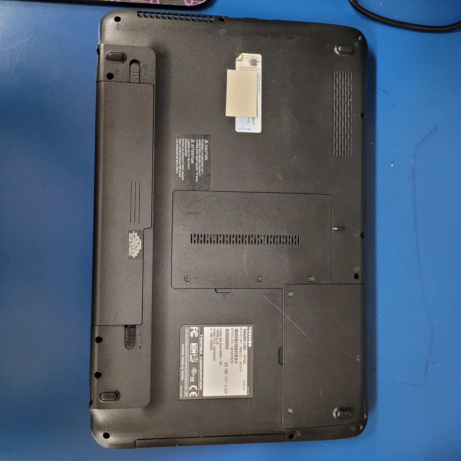 Toshiba Satellite L665-s5150 Intel Pentium P6200 @2.13 GHz 4 GB RAM NO HDD