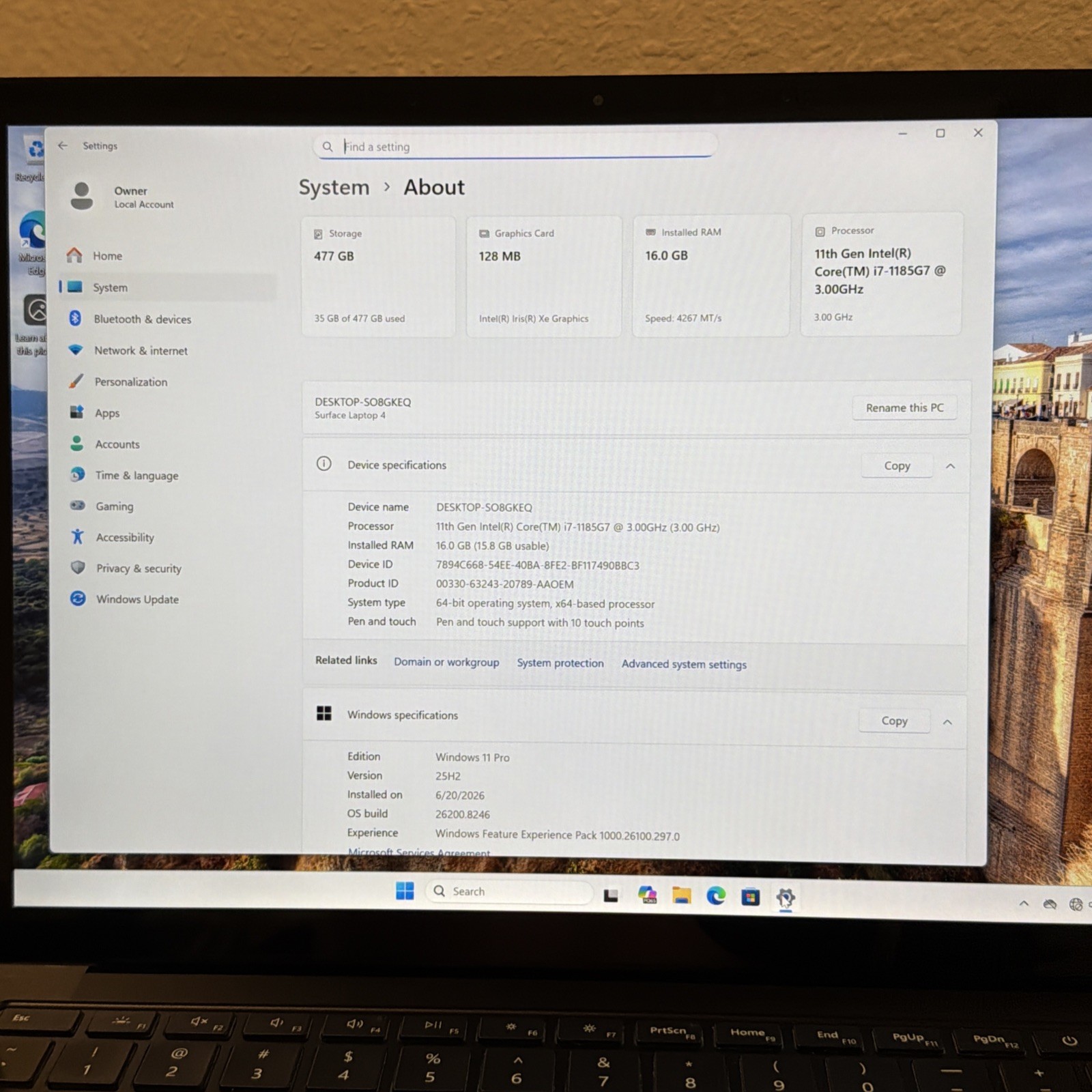 Microsoft Surface Laptop 4 13.5’ i7-1185G7 -16GB RAM- 512GB .Touch-Win 11
