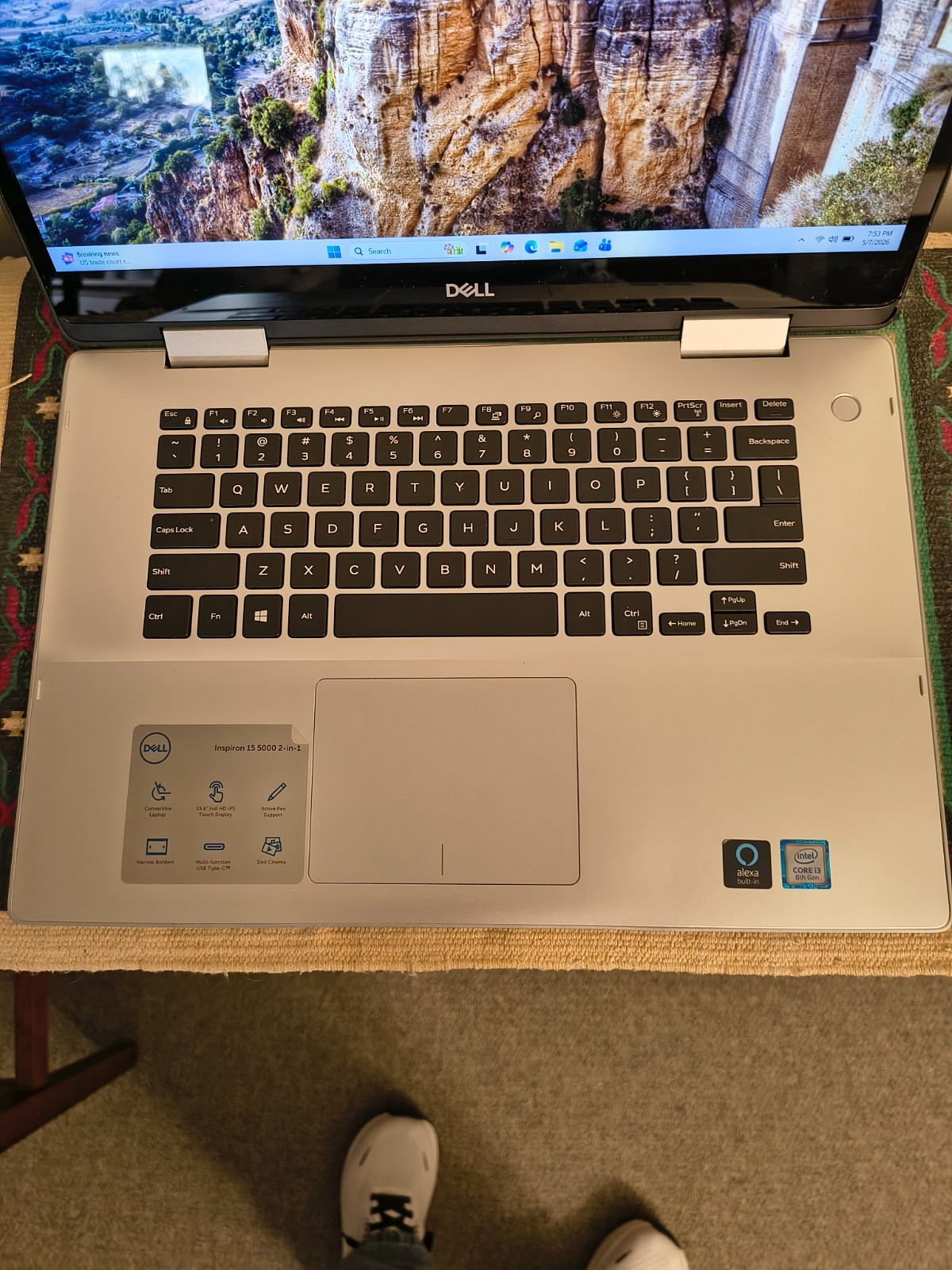 Dell Inspiron 15-5582 2in1 Core i3-8145u@2.1Ghz 12gb 256GB NVMe+1TB HDD Win11Hm