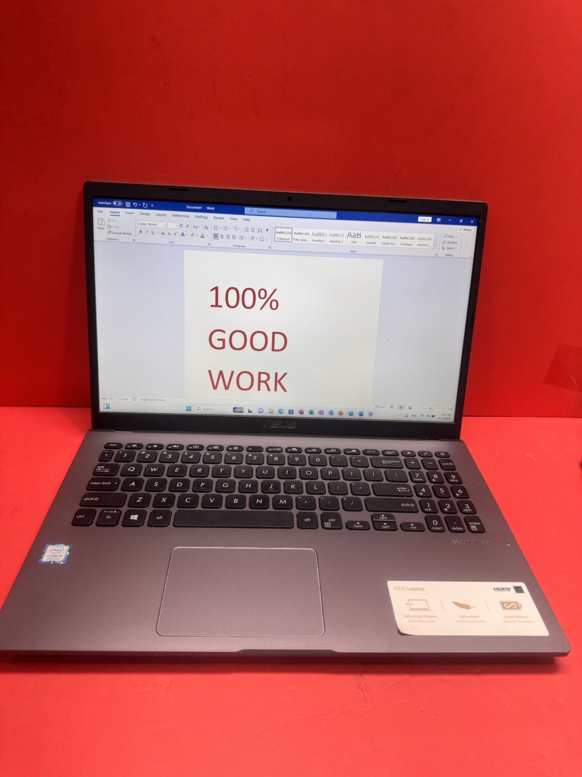 asus vivobook 15.4” X509FA 8th i5 1.6GHz-8GBRAN-256GBSSD Windows11pro